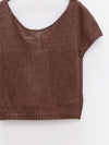 SWAYING 25 Early Autumn Shoulder Hollow Short Sleeve Knit Cardigan SW-SW25PF1T10C3-ZONG Brown